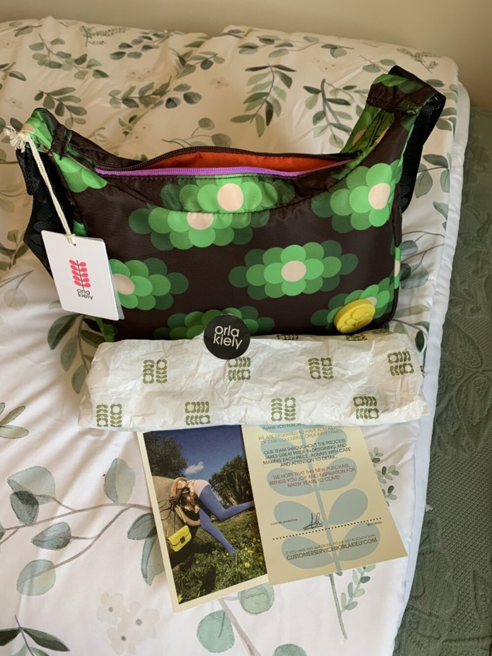 Orla Kiely Ratio Small Hobo Flower Haze Neon Green NWT